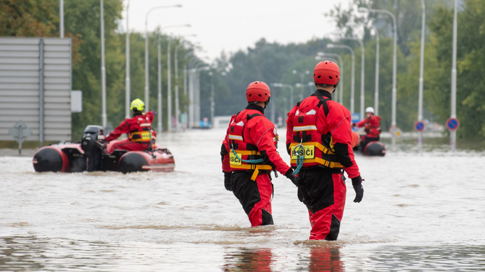 Emergency workers rescued numerous people during flooding in Ostrava, Czech Republic.